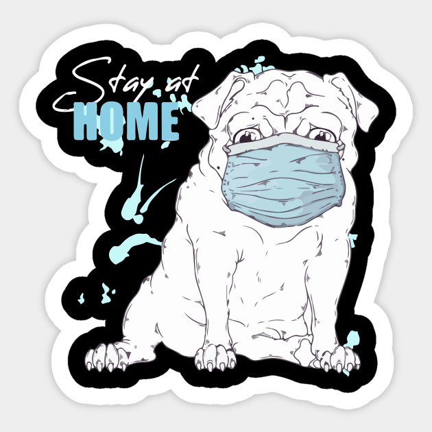 stay at home dog Sticker by sufian